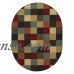 Ottomanson Ottohome Collection Contemporary Checkered Design Modern Area Rugs and Runners with Non-Skid (Non-Slip) Rubber Backing, Multi-Color   555757168